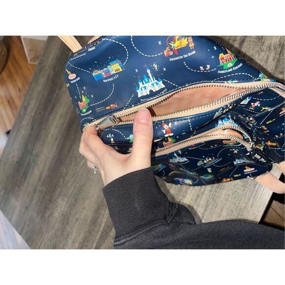 Loungefly Disneyland 65th Anniversary Disney Park Map Convertible Mini Backpack - Picture 8 of 9